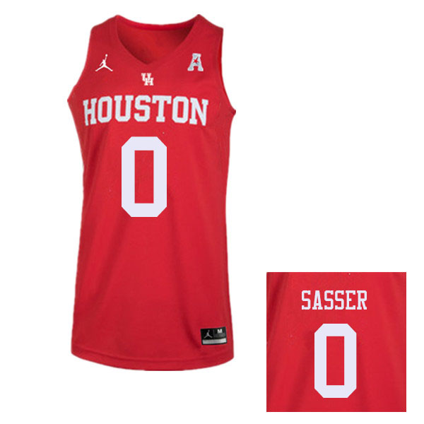 Jordan Brand Men #0 Marcus Sasser Houston Cougars College Basketball Jerseys Sale-Red - Click Image to Close